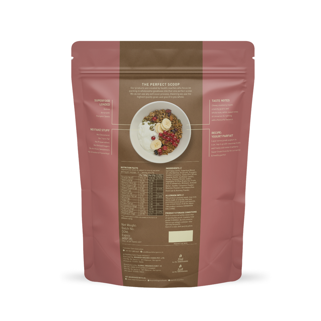 NOURISH ORGANICS Cranberry Supergrain Granola