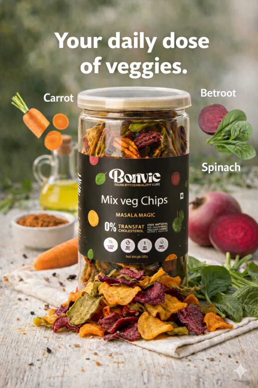 Bonvie Mix Vegetable Chips - Masala Magic Pack of 3