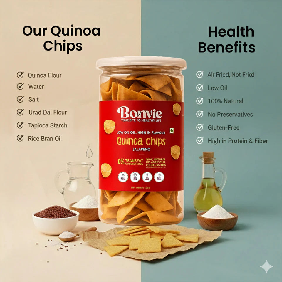 Bonvie Quinoa Chips - Jalapeño Pack of 3