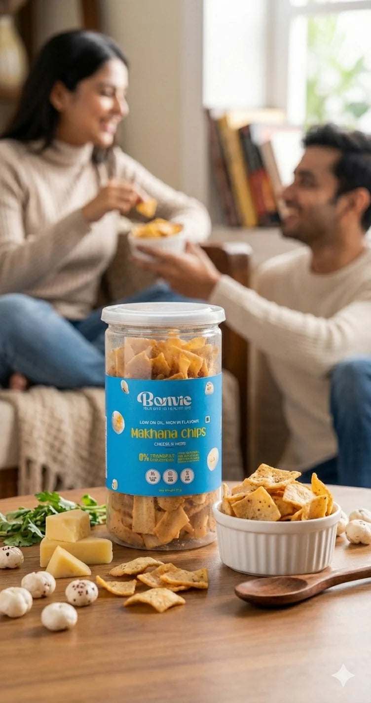 Bonvie Makhana Chips - Cheese & Herbs Pack of 3
