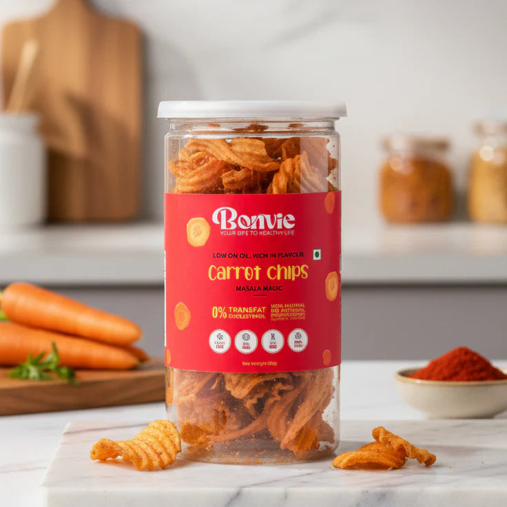 Bonvie Carrot Chips - Masala Magic Pack of 3