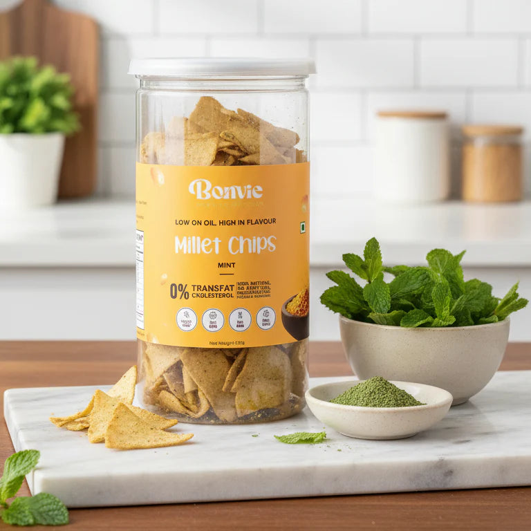 Bonvie Millet Chips - Mint Pack of 3