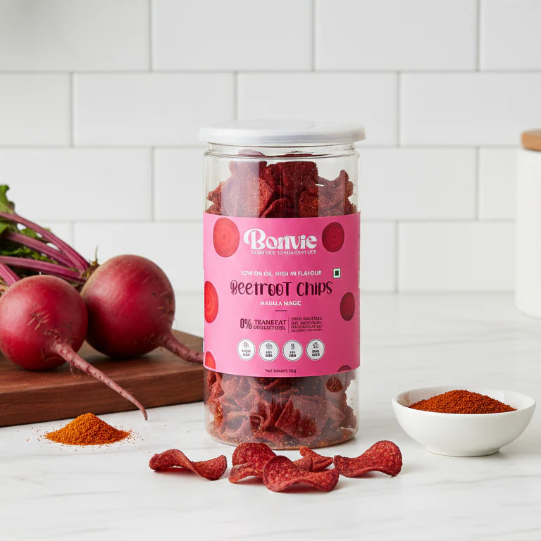 Bonvie Beetroot Chips - Masala Magic Pack of 3