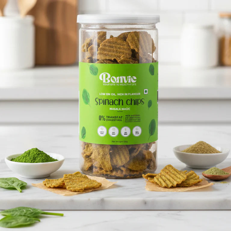 Bonvie Spinach Chips - Masala Magic Pack of 3
