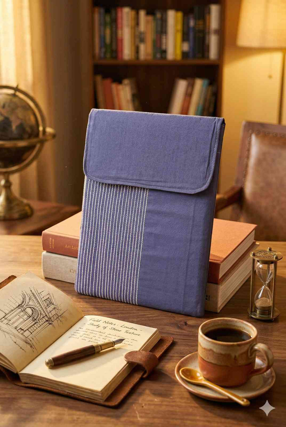 The Label GAIA Hemp Laptop Sleeve Indigo