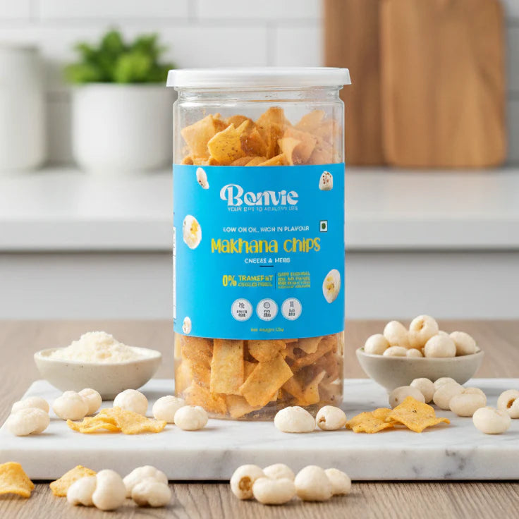 Bonvie Makhana Chips - Cheese & Herbs Pack of 3