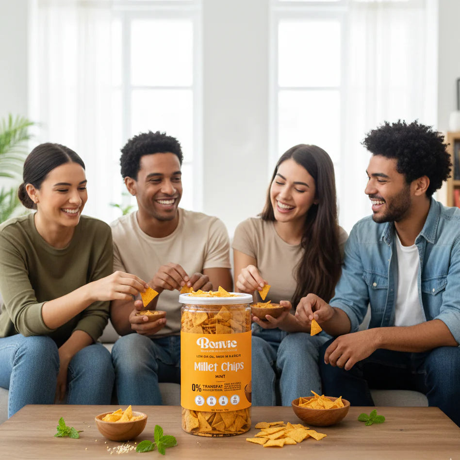 Bonvie Millet Chips - Mint Pack of 3