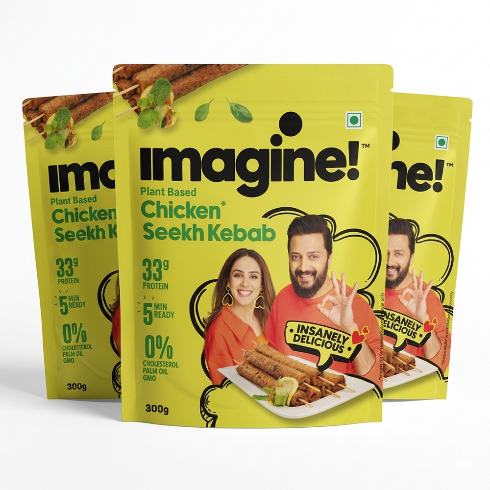 Imagine Plant Based Chicken Seekh Kebab - Pack of3x300gm.