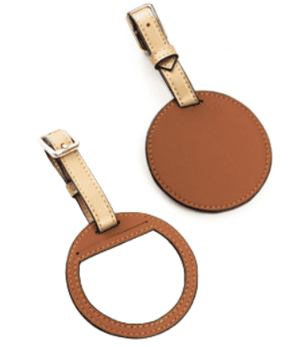 Green Hermitage Gingerbread & Gold Vegan Leather Travel Tag