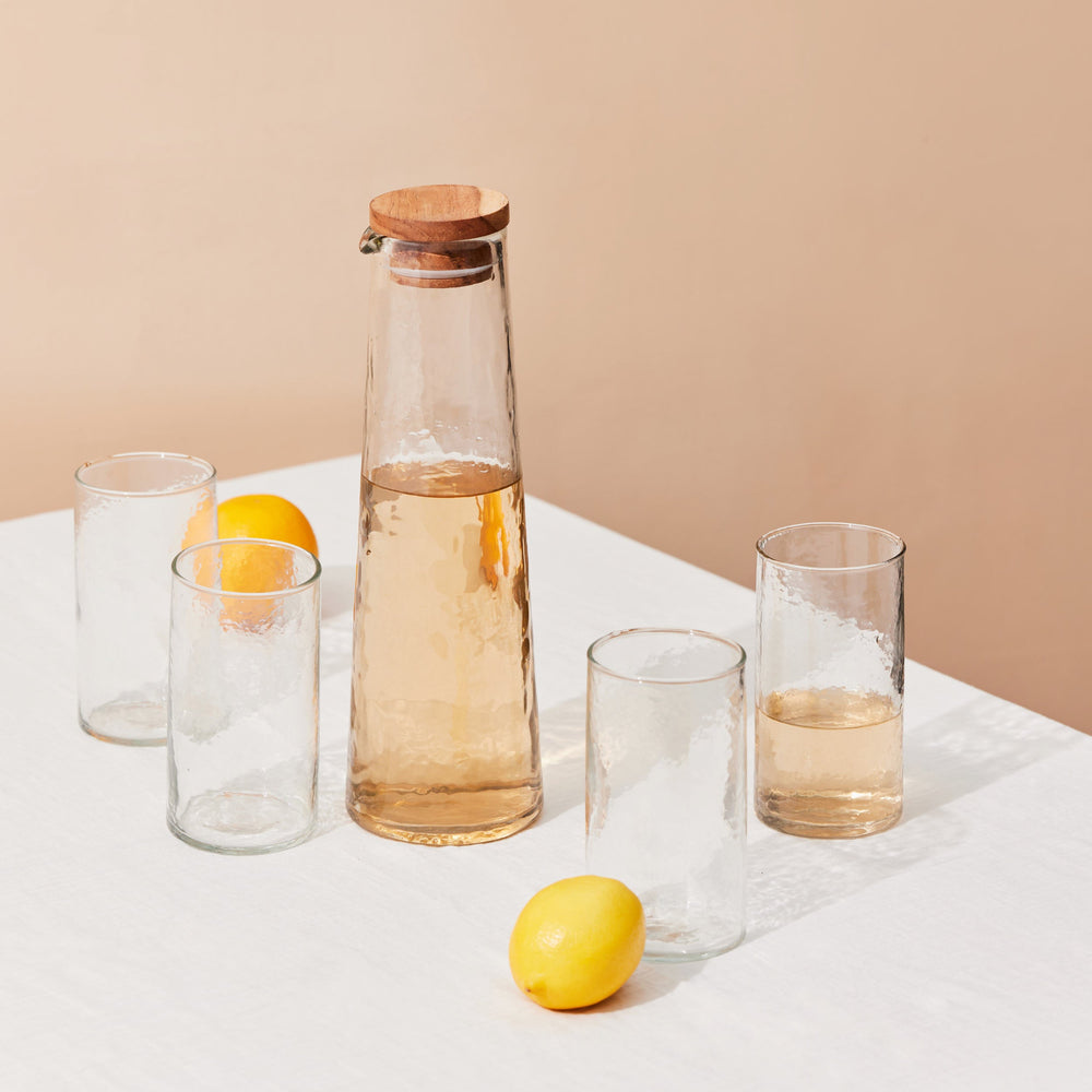 Muun Home Hammered Glass Carafe