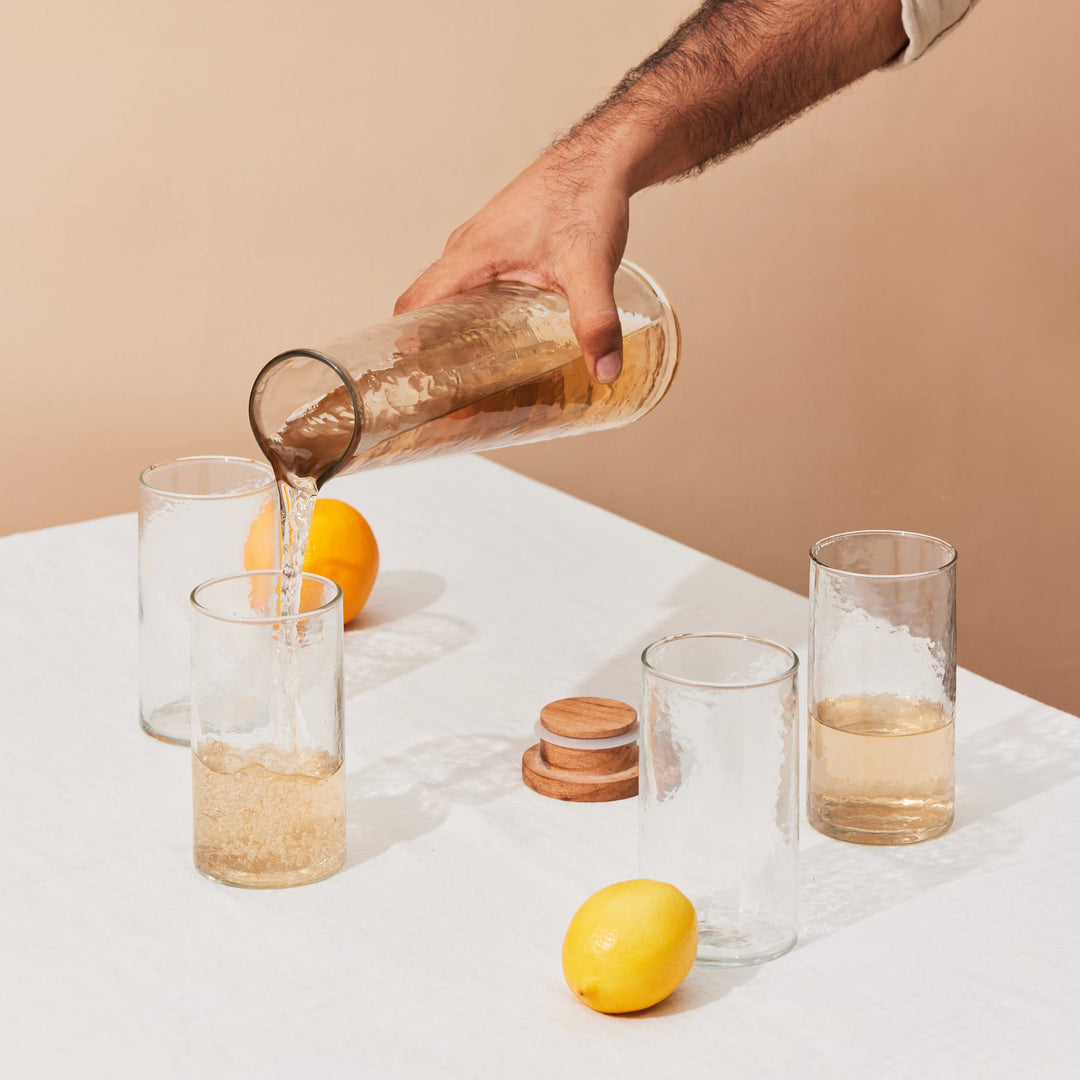 Muun Home Hammered Glass Carafe