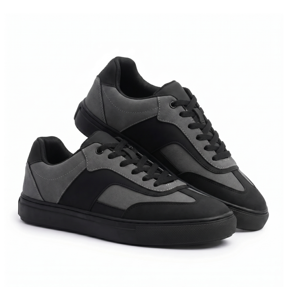 Glide Deep Grey Layered Panel Sneakers