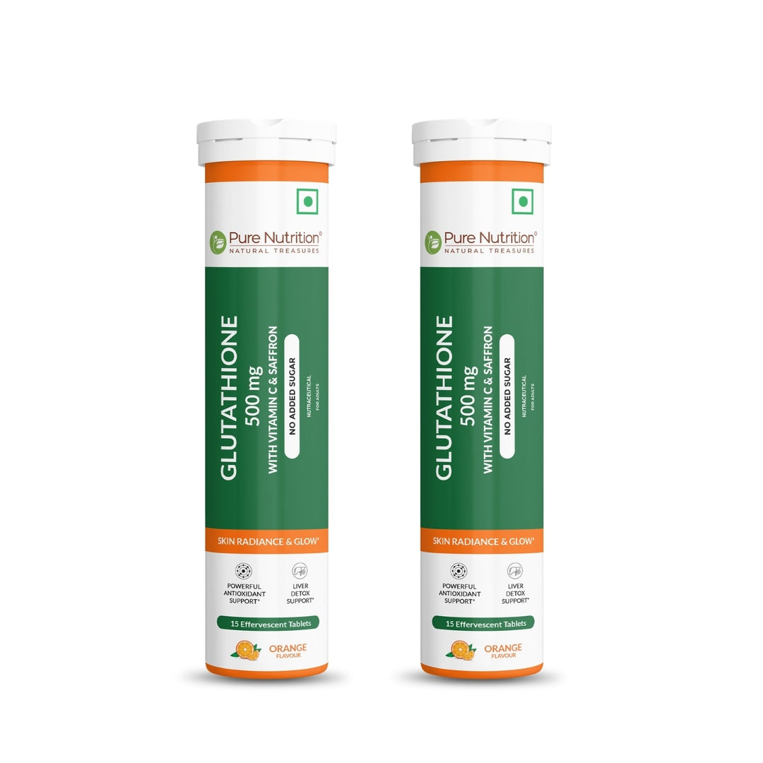 Glutathione 500mg with Vitamin C & Saffron | Effervescent Tablets for Skin Glow