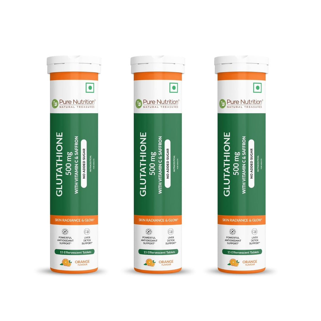 Glutathione 500mg with Vitamin C & Saffron | Effervescent Tablets for Skin Glow