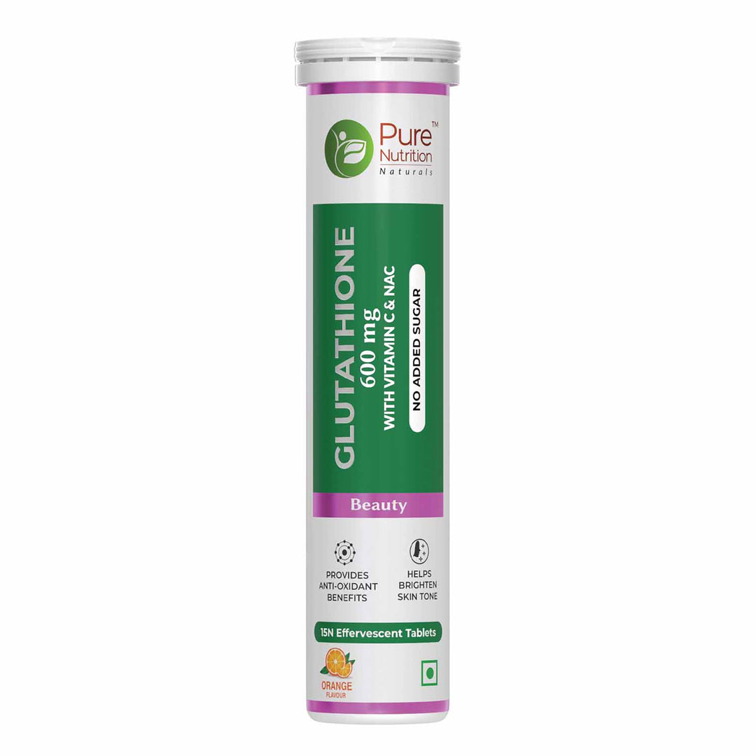 Glutathione 600mg with Vitamin C & Saffron, 15 Effervescent Tablets | Skin Radiance & Glow