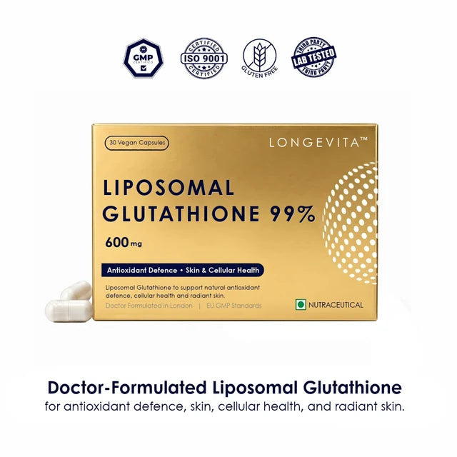 Longevita Liposomal Glutathione | 600 mg Reduced L-Glutathione | Capsules