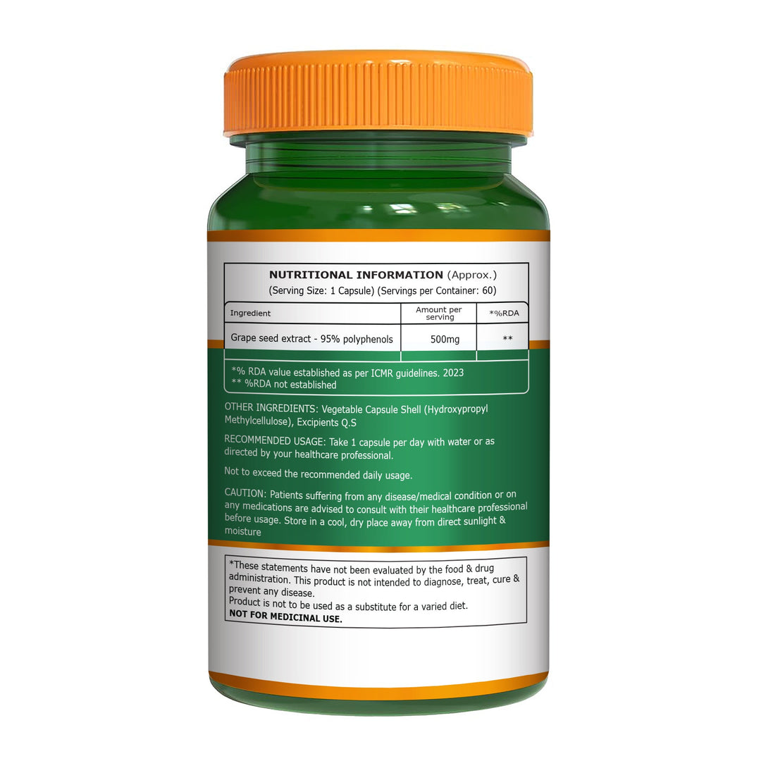 Pure Nutrition Grape Seed Extract 500 mg | 95% Polyphenols