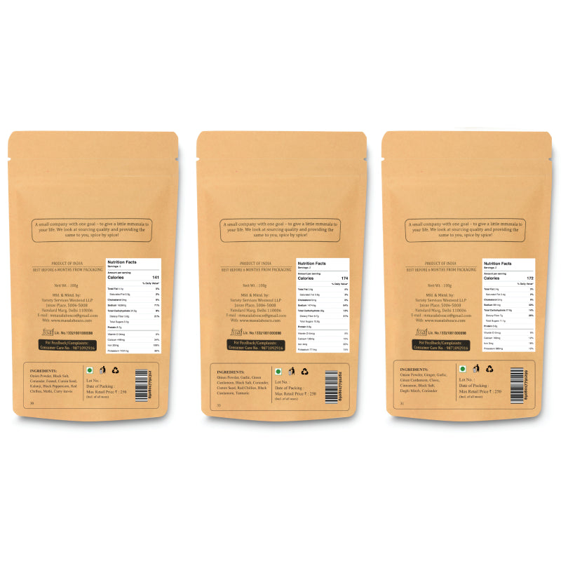 The MMasala Box Co. Curry Masala Mix Combo | 100g Each