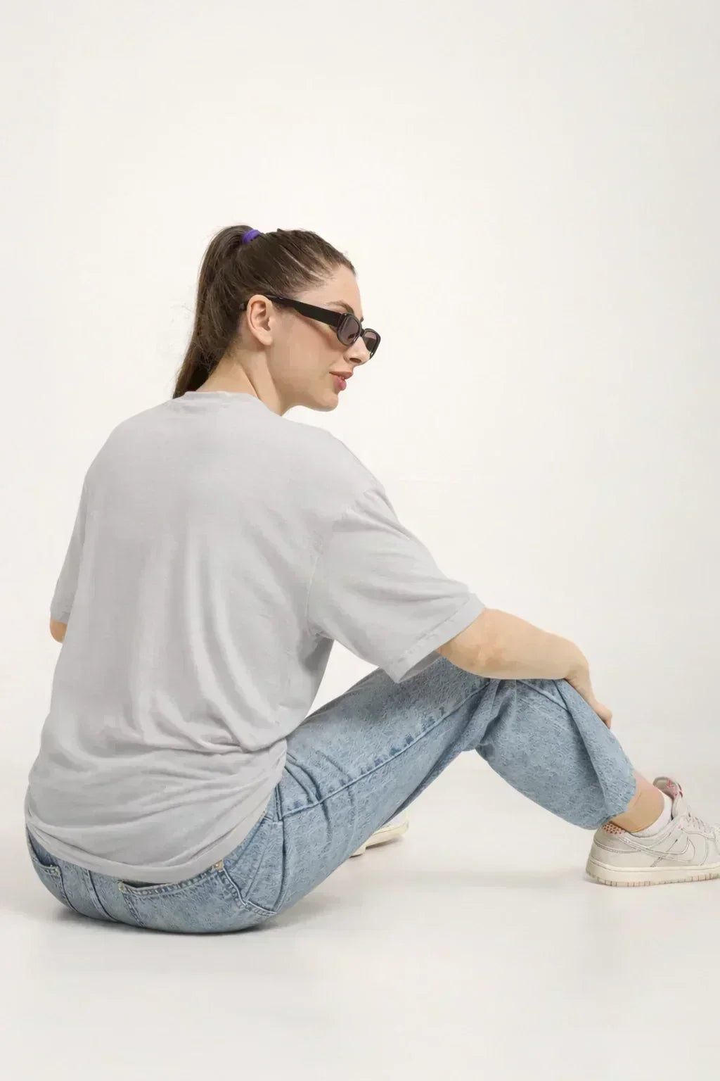 Women Oversized Bamboo Plain T-Shirt – Soft, Breathable & Sustainable | Gray