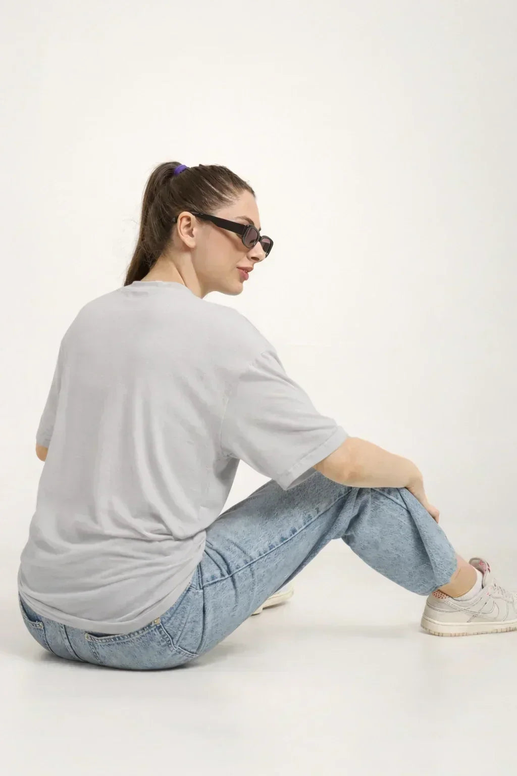 Women Oversized Bamboo Plain T-Shirt – Soft, Breathable & Sustainable | Gray