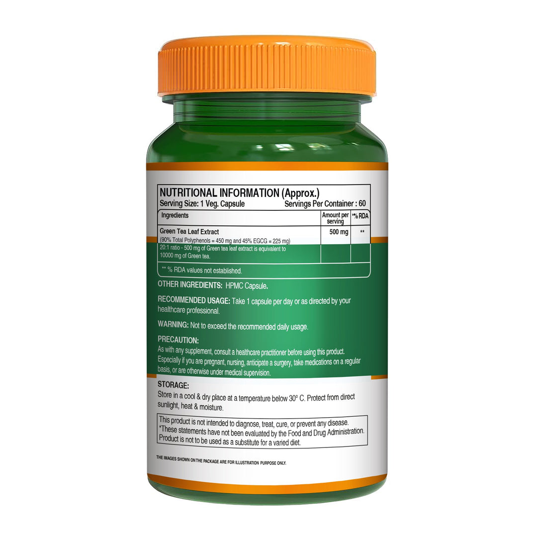 Green Tea Leaf Extract 500mg – 20:1 Concentrate | Antioxidant & Metabolism