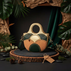 Green Hermitage Savannah Vegan Leather Sling - Gold