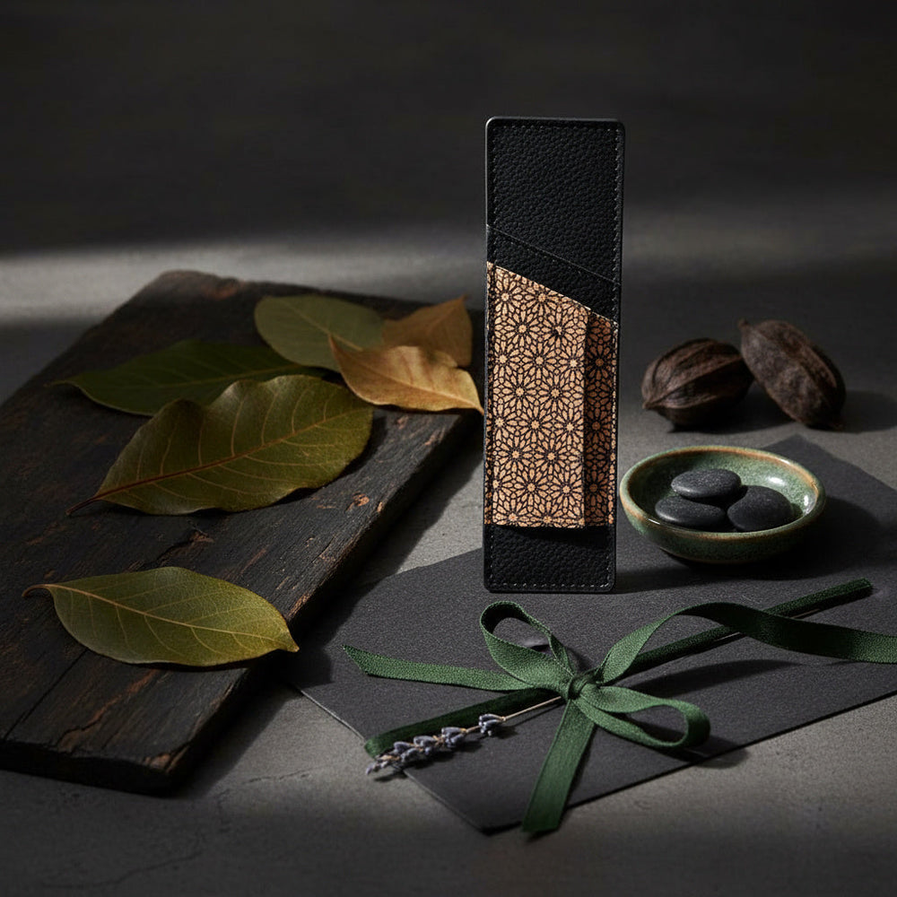 Handcrafted, Vegan Leather Pen Holder - Black