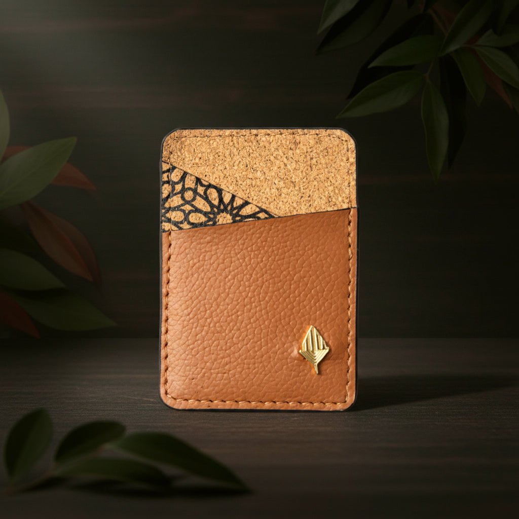 Green Hermitage Theo Vegan Leather Cardholder - Tawny Brown
