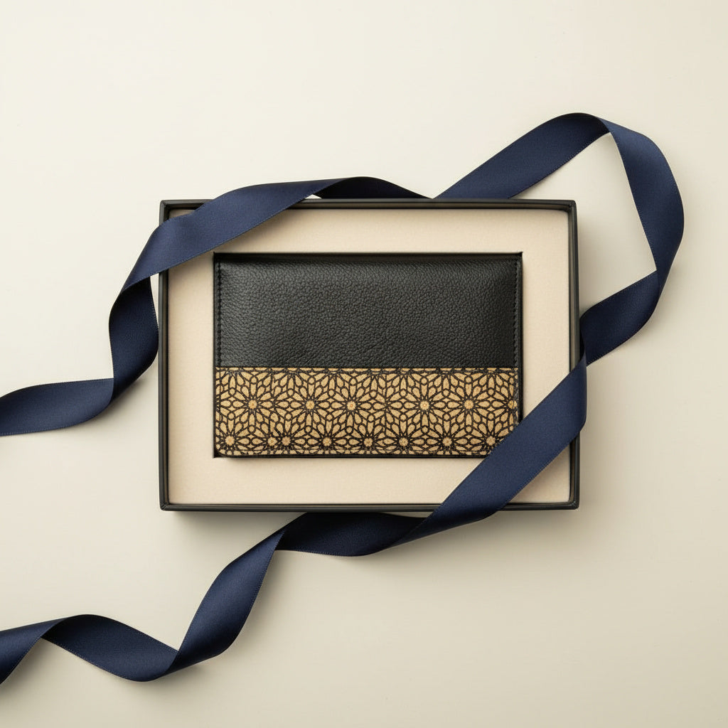 Green Hermitage Sustainable Vegan Leather Passport Holder - Black