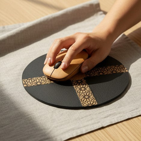 Green Hermitage Versatile Mouse Pad - Black & Cork