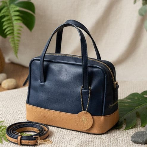Green Hermitage Vanadey - Navy Blue & Caramel