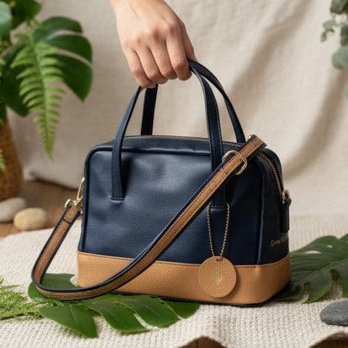 Green Hermitage Vanadey - Navy Blue & Caramel