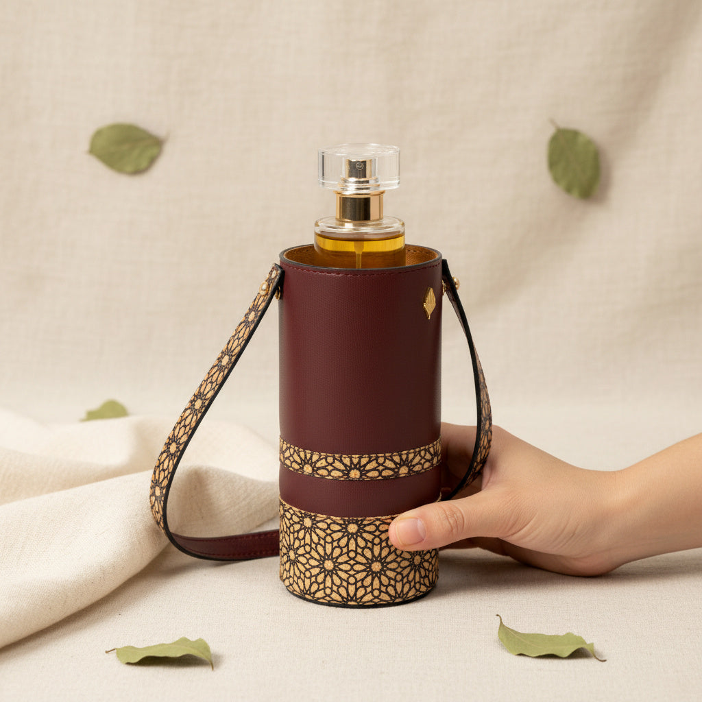Green Hermitage Rosa Wine Bottle Holder - Maroon