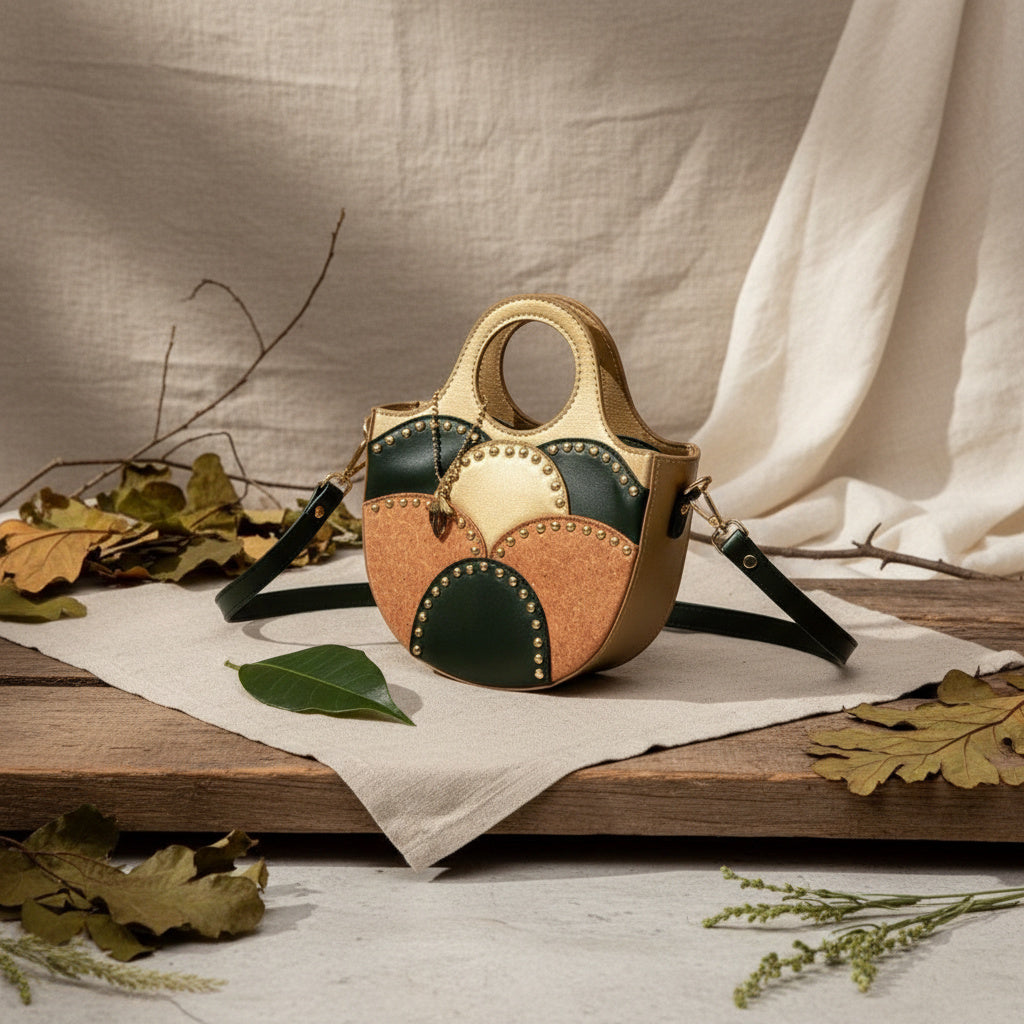 Green Hermitage Savannah Vegan Leather Sling - Gold