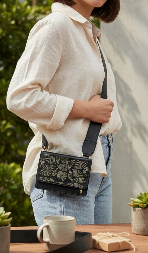 Green Hermitage Lana Vegan Leather Sling Bag