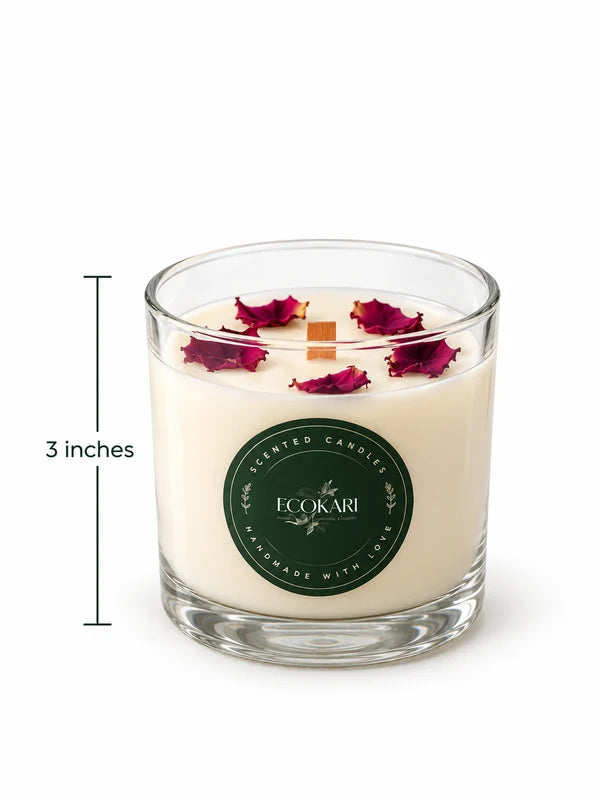 EcoKari Gulab Glow – Rose Scented Soy Wax Candle