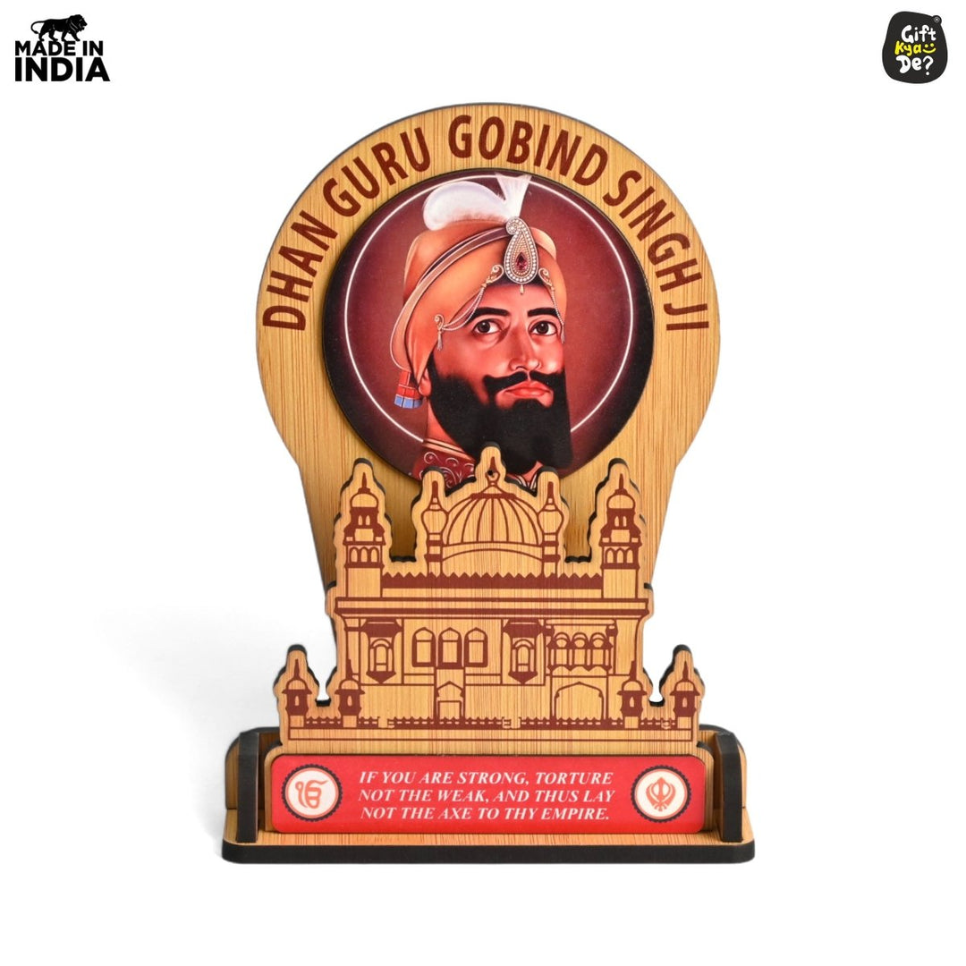 Gift Kya De Guru Nanak Dev Ji & Guru Gobind Singh Ji Photo Frame Stand | Desk & Wall Decor | Sikh Guru&