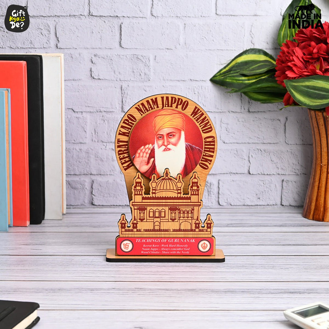 Gift Kya De Guru Nanak Dev Ji & Guru Gobind Singh Ji Photo Frame Stand | Desk & Wall Decor | Sikh Guru&