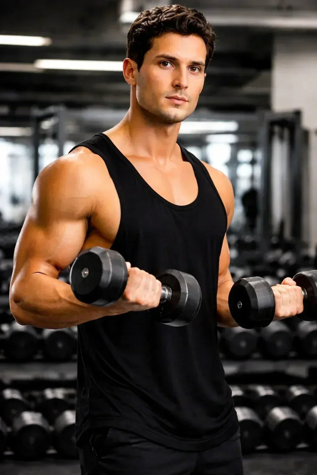 Bamboo Fabric Gen Z Oversize Gym Vest for Men |  Black
