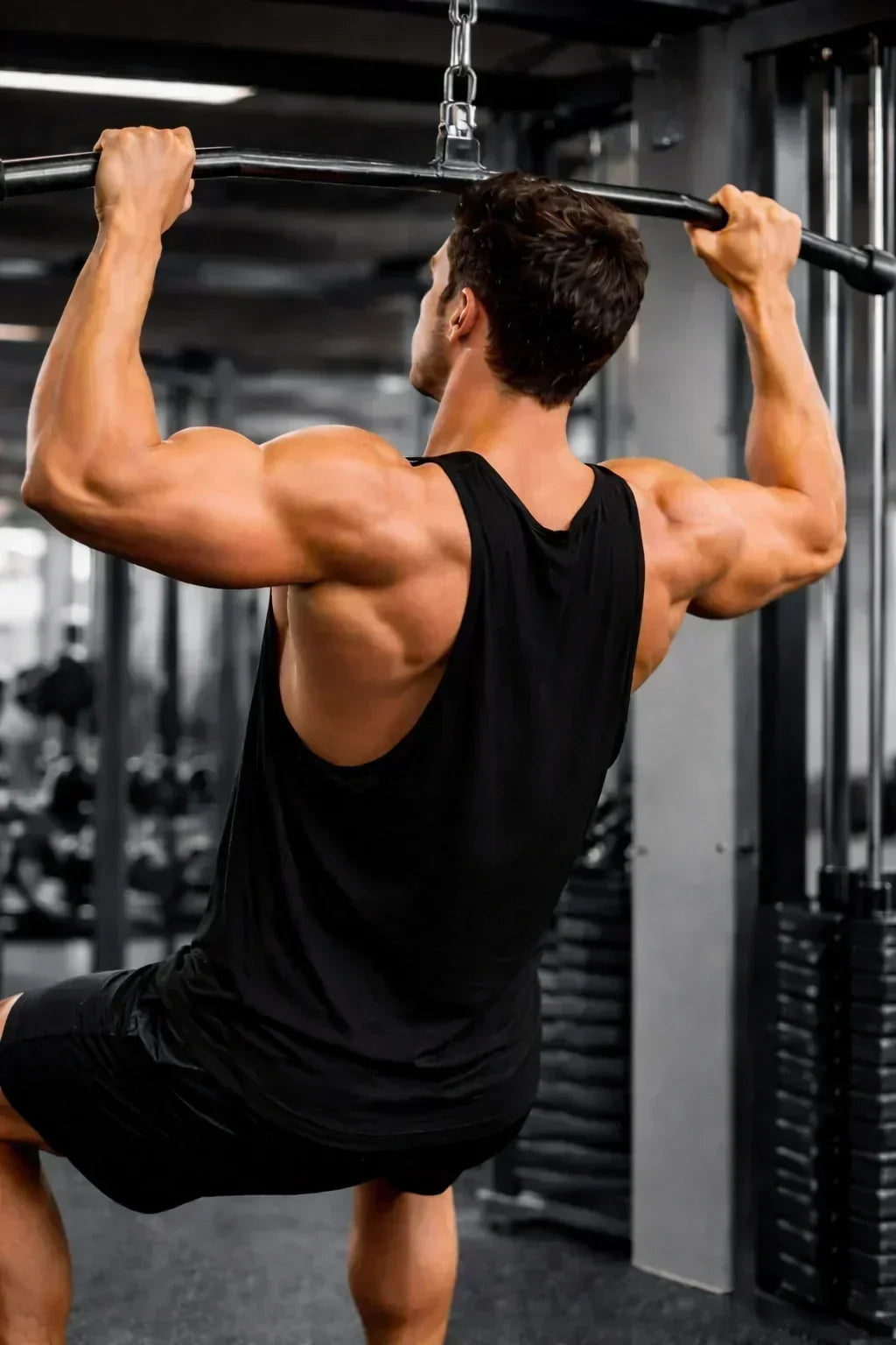 Bamboo Fabric Gen Z Oversize Gym Vest for Men |  Black