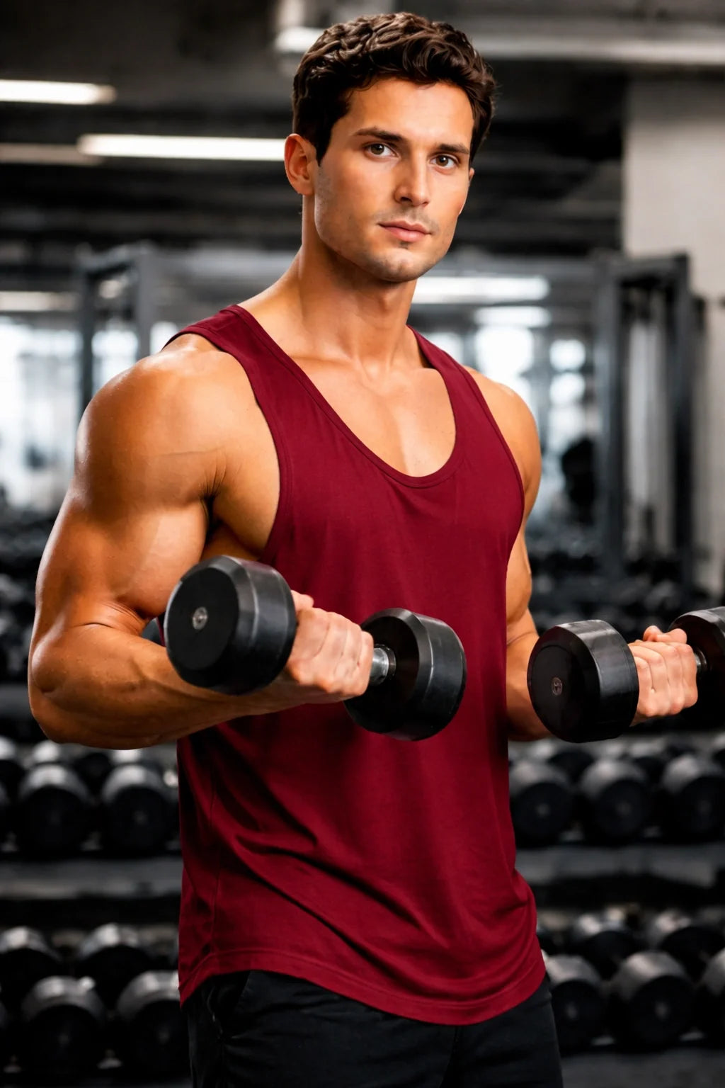 Bamboo Fabric Gen Z Oversize Gym Vest for Men | Maroon