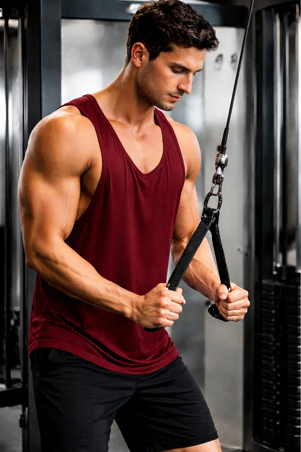 Bamboo Fabric Gen Z Gym Vest for Men | Maroon
