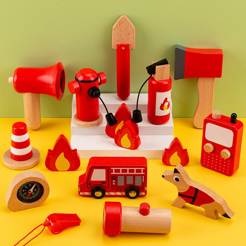 Wudly - Wooden Fire Fighter Set For Kids