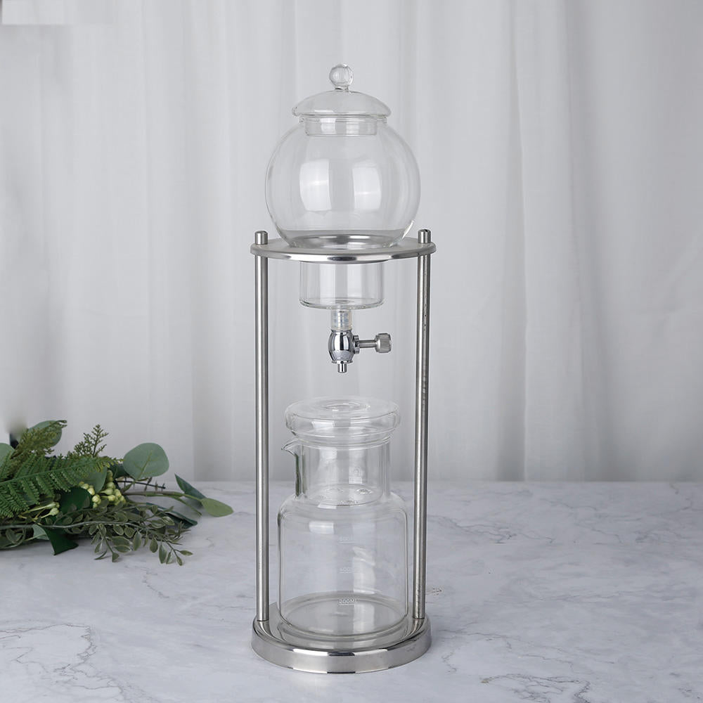 The Bean Co Roasters Cold Brew Coffee Tower – 500ml Capacity | Japan-Style Slow Drip Cold Brew Maker | Premium Glass & Wood Design