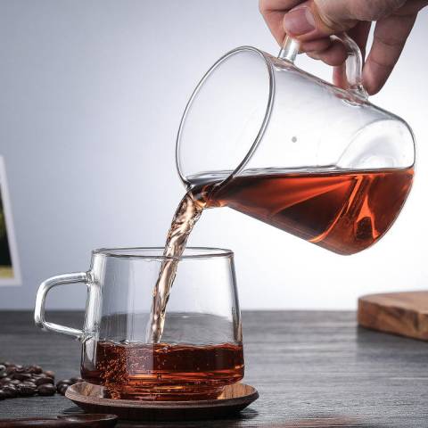 The Bean Co Roasters Double-Walled Glass Coffee Dripper with 450ml Glass Carafe | Heat-Resistant Borosilicate Glass Pour-Over Set with Handle