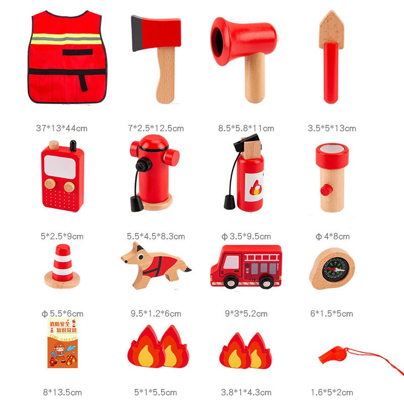 Wudly - Wooden Fire Fighter Set For Kids