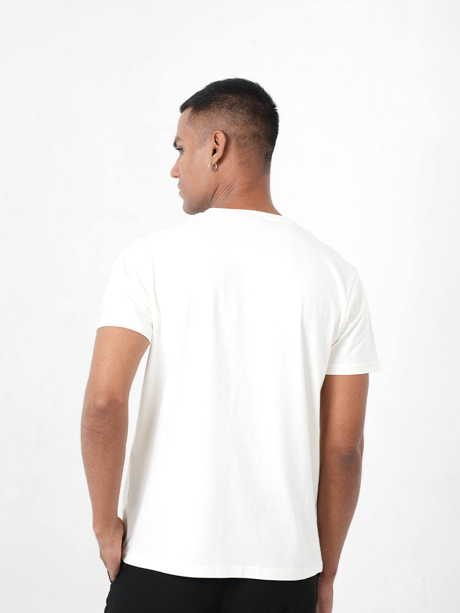 Monkstory Bamboo Cotton Crew Tee - Warm Ivory