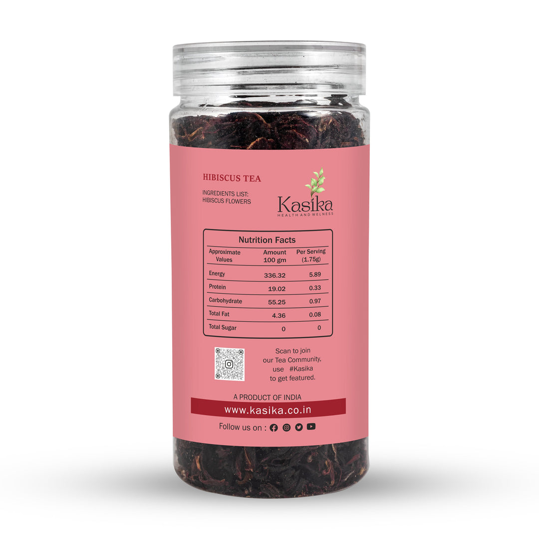 Kasika Hibiscus Herbal Tea – Loose Leaf Tea in a Box | 100% Natural, Caffeine-Free | Rich in Antioxidants | Supports Heart Health & Immunity | Hot & Iced | Vegan & Gluten-Free