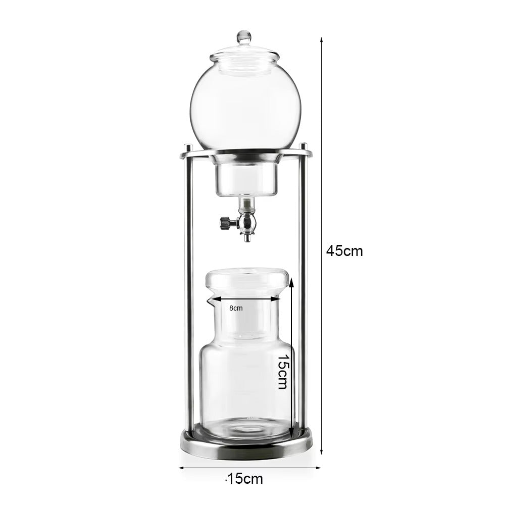 The Bean Co Roasters Cold Brew Coffee Tower – 500ml Capacity | Japan-Style Slow Drip Cold Brew Maker | Premium Glass & Wood Design