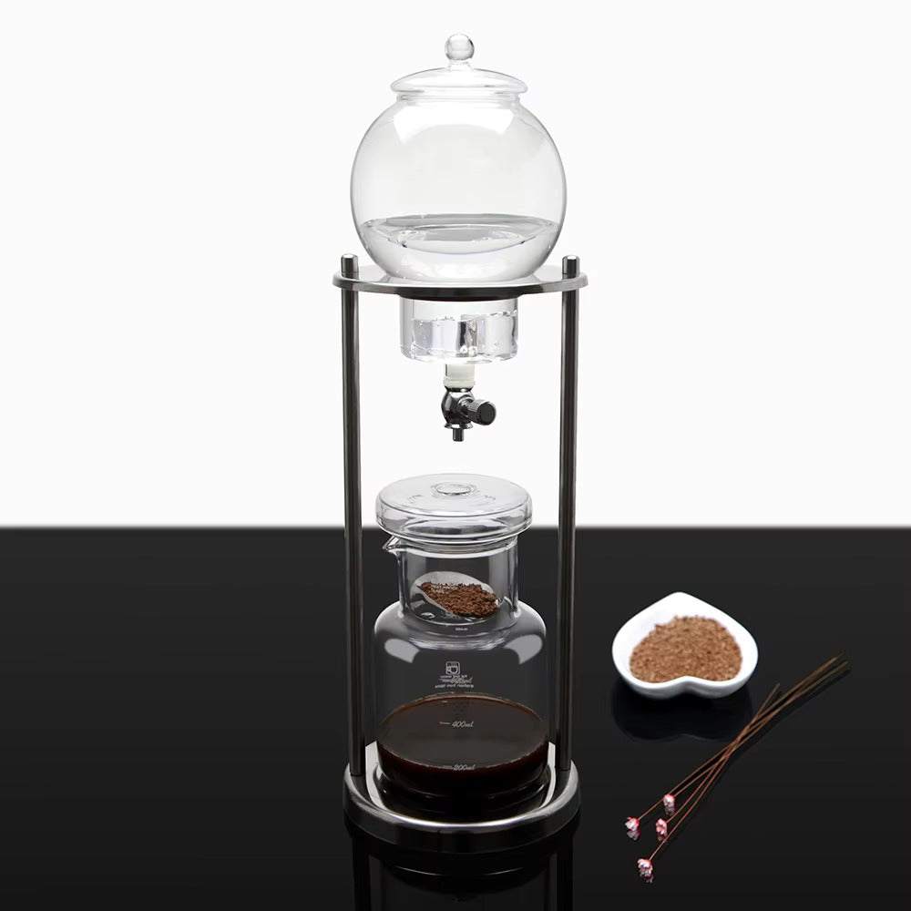 The Bean Co Roasters Cold Brew Coffee Tower – 500ml Capacity | Japan-Style Slow Drip Cold Brew Maker | Premium Glass & Wood Design